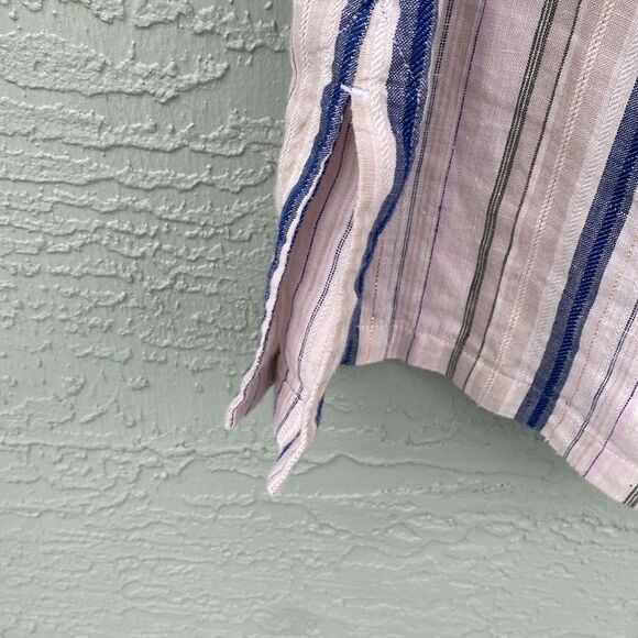 Tommy Bahama Sz XS Linen Metallic Boho 3/4 Sleeve Top - Picture 9 of 10